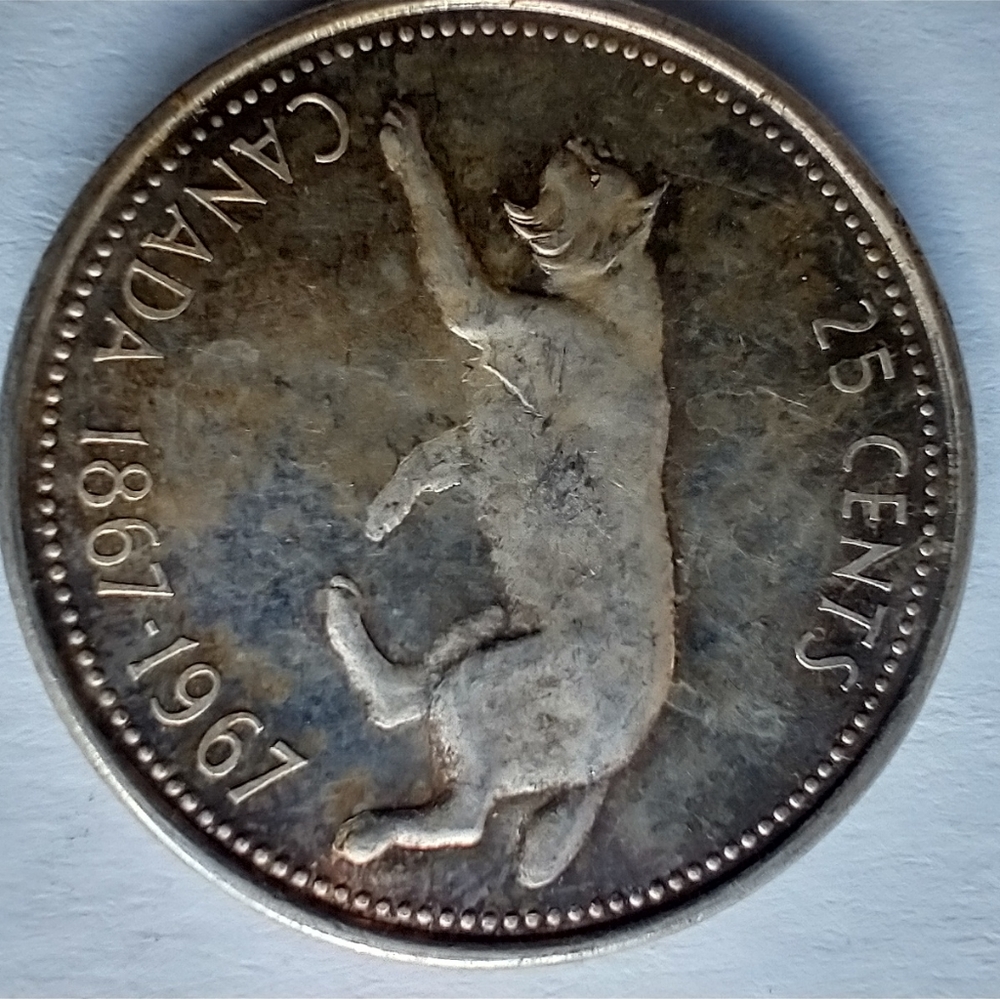 1967 25¢ Canadian Silver coin